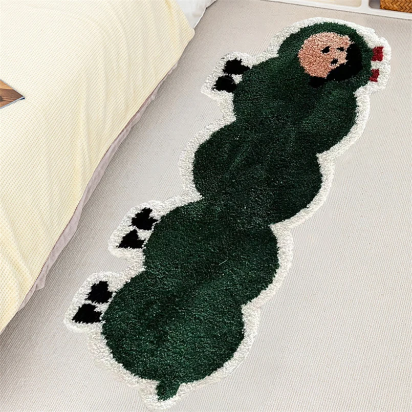 Cartoon Caterpillar Shaped Flocking Carpet, Soft, Children's Room, Bedroom, Bedside Blanket, Home, Coffee Table, Floor Mat