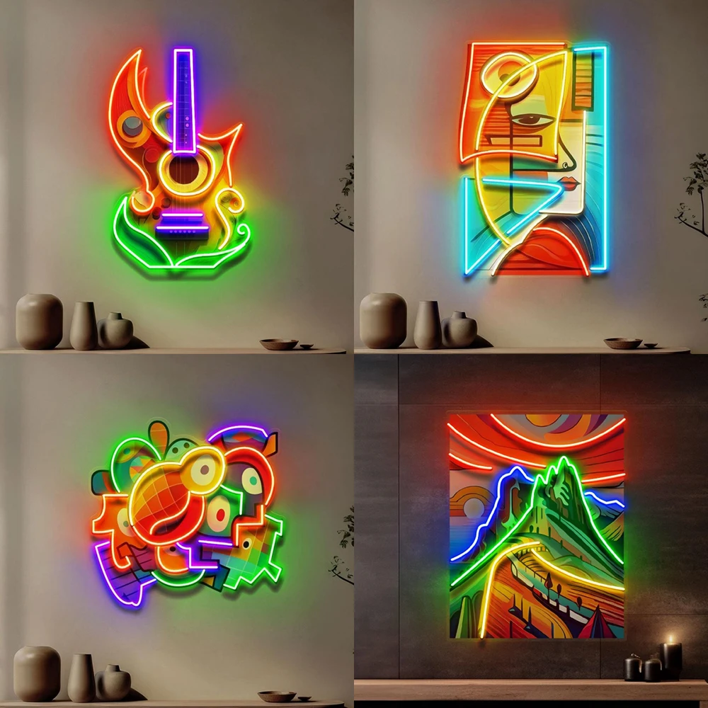 Colorful Abstract Neon Sign for Bedroom Living Room Decor Home Wall Art Decoration Led Light Bar Pub Personalized Neon Sign