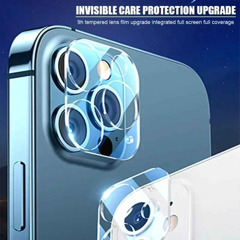 4IN1 Protective Glass for iPhone 15 14 13 12 11 Pro Max XR X XS SE 2022 2020 Mini Camera Lens Protector for iPhone 7 8 6S Plus