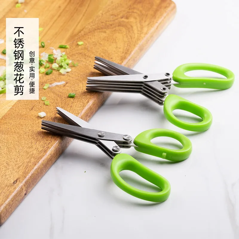 Kitchen Multifunctional Stainless Steel Three-layer/five-layer Green Onion Scissors and Seaweed Chopping Scissors