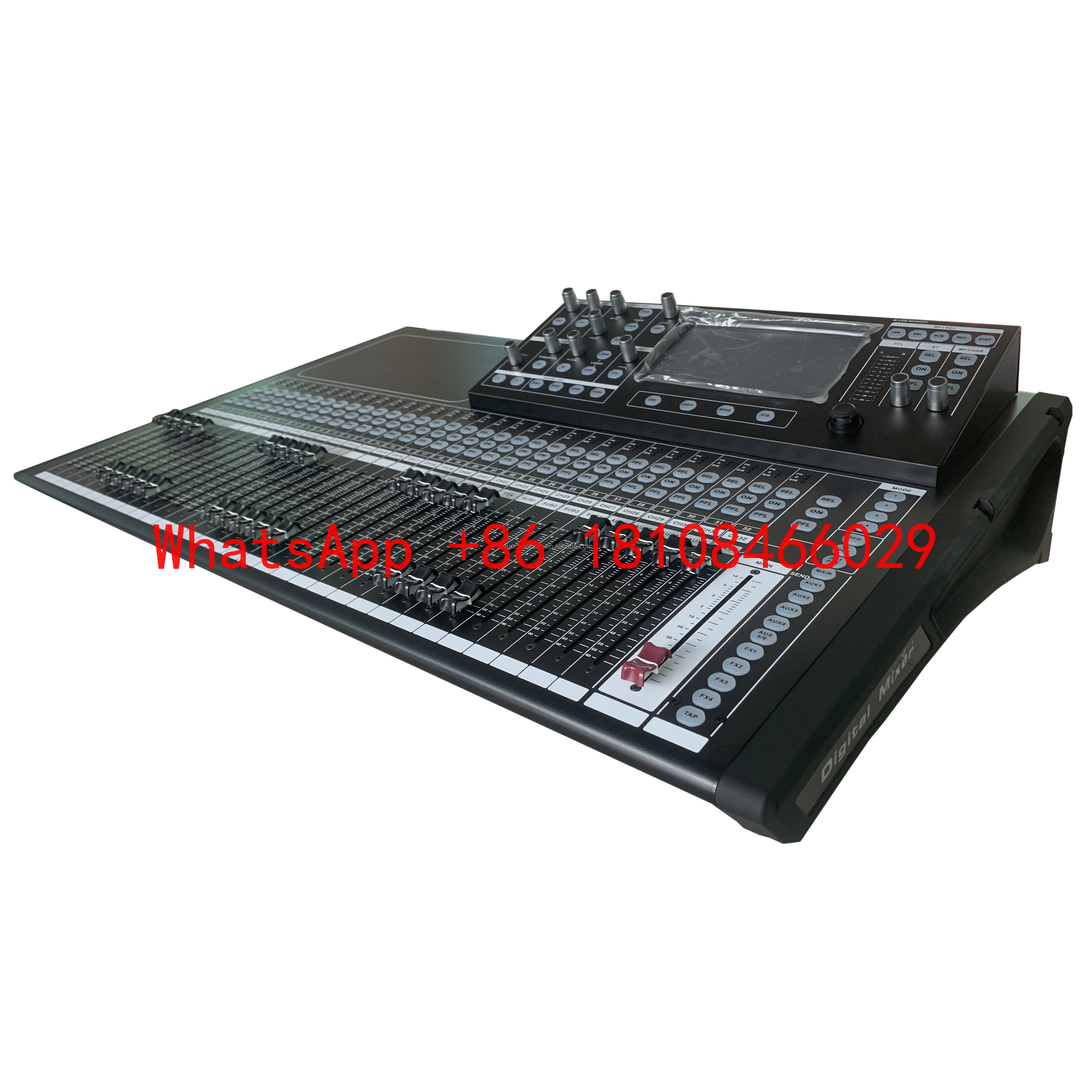 MARCO T32 32-Channel Digital Audio Console Mixer 7-Inch Touch Screen Upgraded 4-Core CPU Built-In Effects 5-Band EQ Jog Wheels