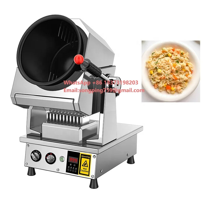 Equipo de Cocina Comercial Totalmente Automático, Estilo Estándar, Máquina para Freír Arroz y Saltear con Gas para Hoteles y Cantinas