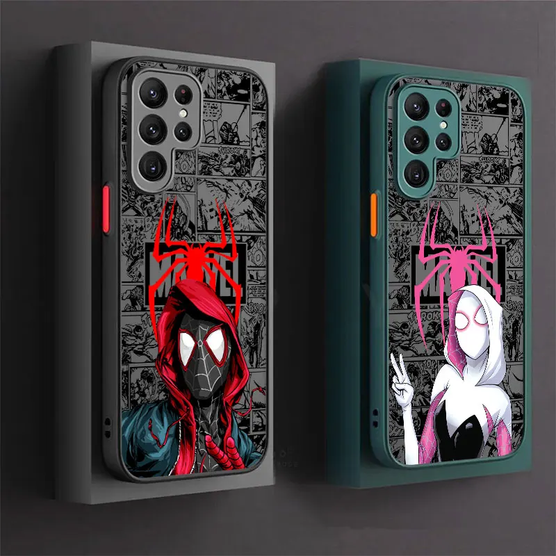 Phone Case Spider Gwen Siderman Miles Morales Marvel For Samsung S24 Case S23 Ultra S22 S21 FE S10 Plus For Samsung Note 9 Cover