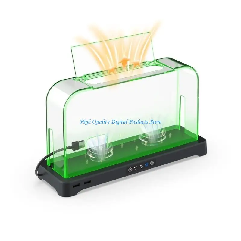 U2JE Ventilated Consoles Consoles Dock with Clear Dust Cover Three Speed Cooling Fan Color Lighted Base ABS for Consoles /1