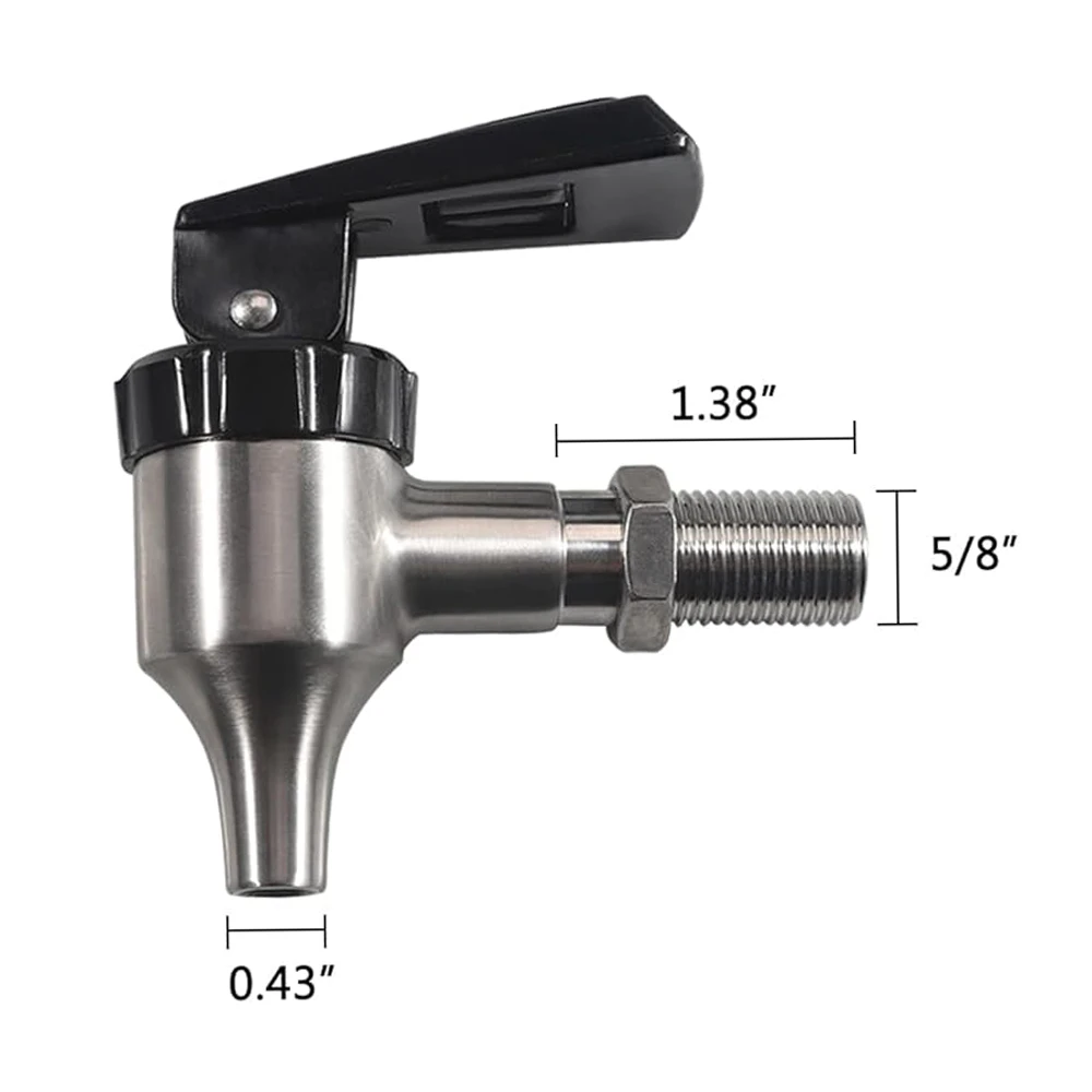 Stainless Steel Beer Beverage Machine Replacement Faucet Faucet Suitable for Coffee Can Juice Cylinder by MUGLIO (16mm)