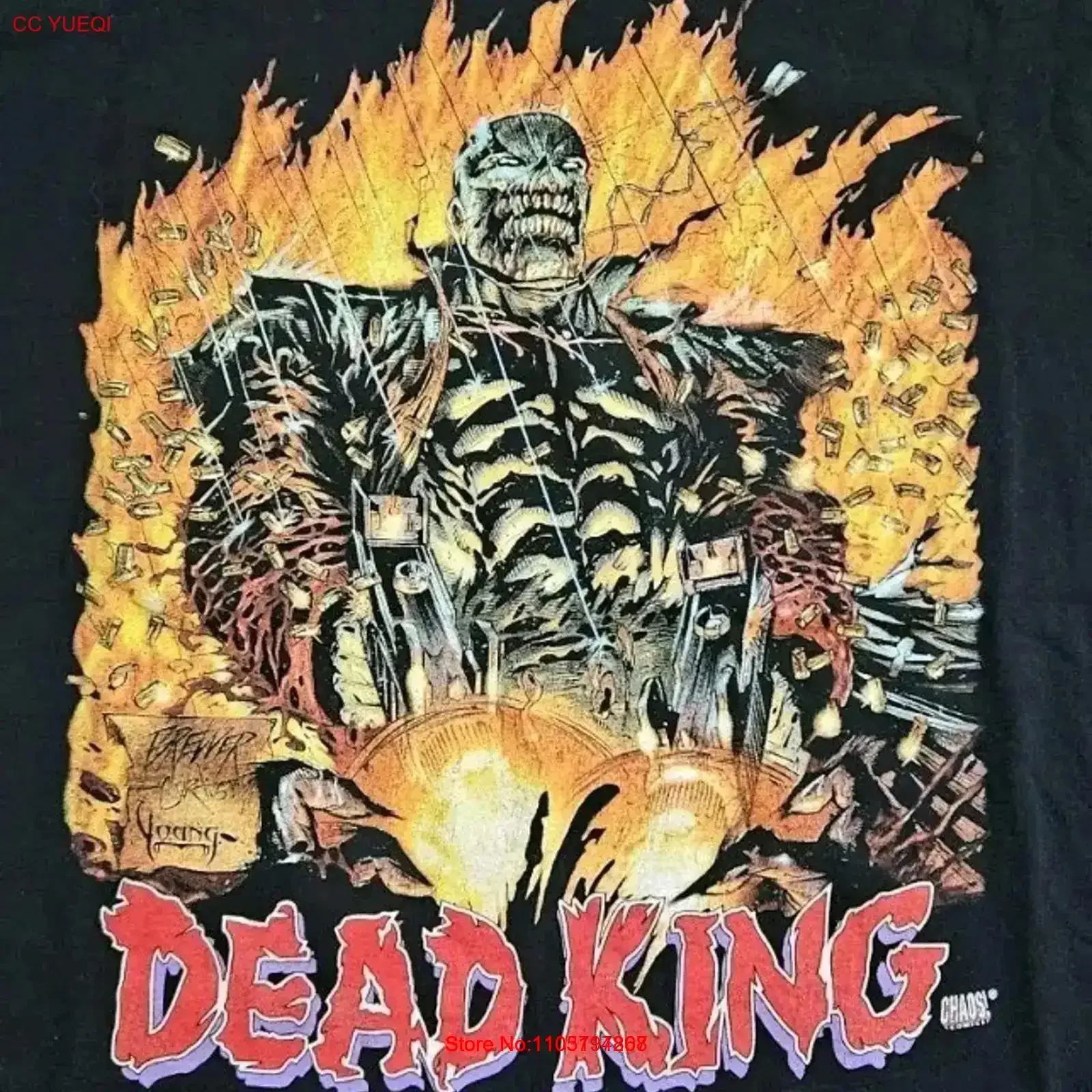 

Vintage 90s Choas Comics Dead King T Shirt Fashion Victim XL Washed Slightly streetwear designer clothes vintage Washed