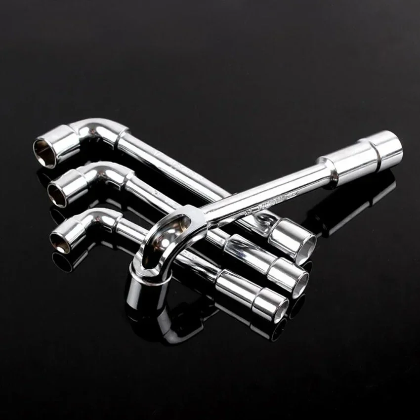 Mirror Polished L-Type Angled Socket Wrench Spanner with Thru Hole Chrome Vanadium Material 8~12mm，ключ на 10