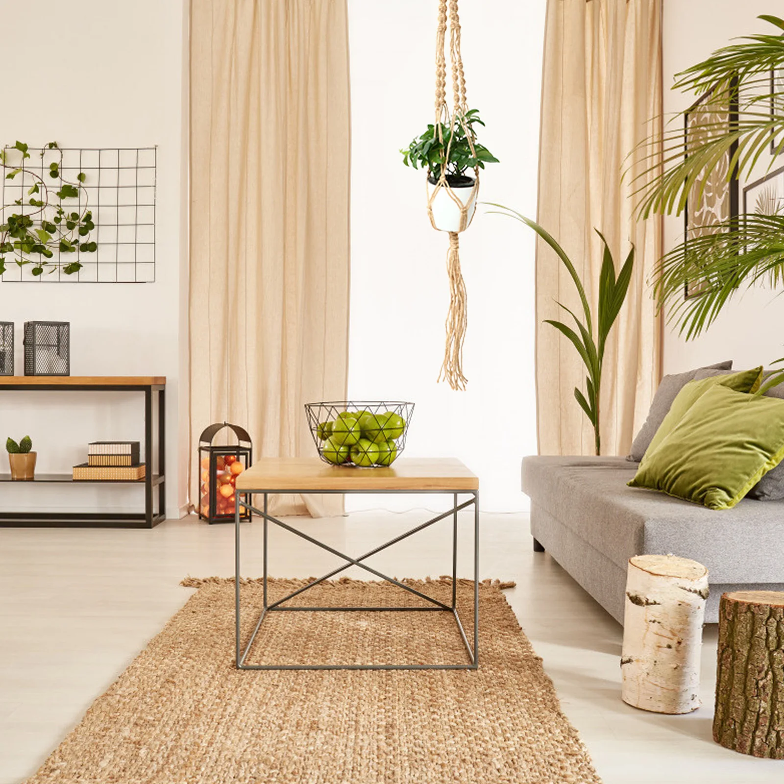 

2pcs Hanging Planter Basket Jute Rope Indoor Outdoor Decor For Round Square Flower Pots Plant Hanger Garden Hanging Flower Pot