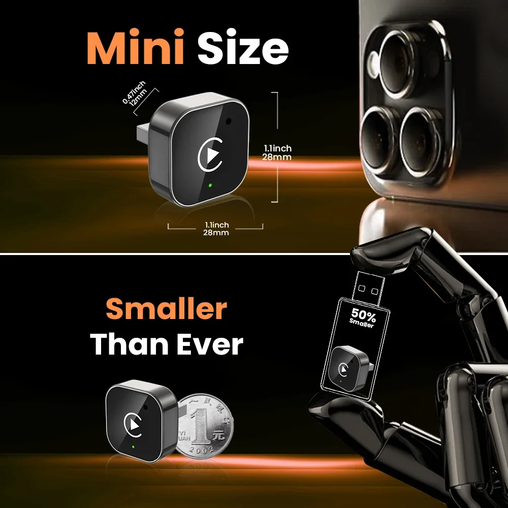 ﻿   2in1 محول السيارات اللاسلكي أندرويد اللاسلكي CarPlay دونغل أنظمة السيارة الذكية AI صندوق ذكي لشركة فولكس فاجن تويوتا نيسان هوندا MG