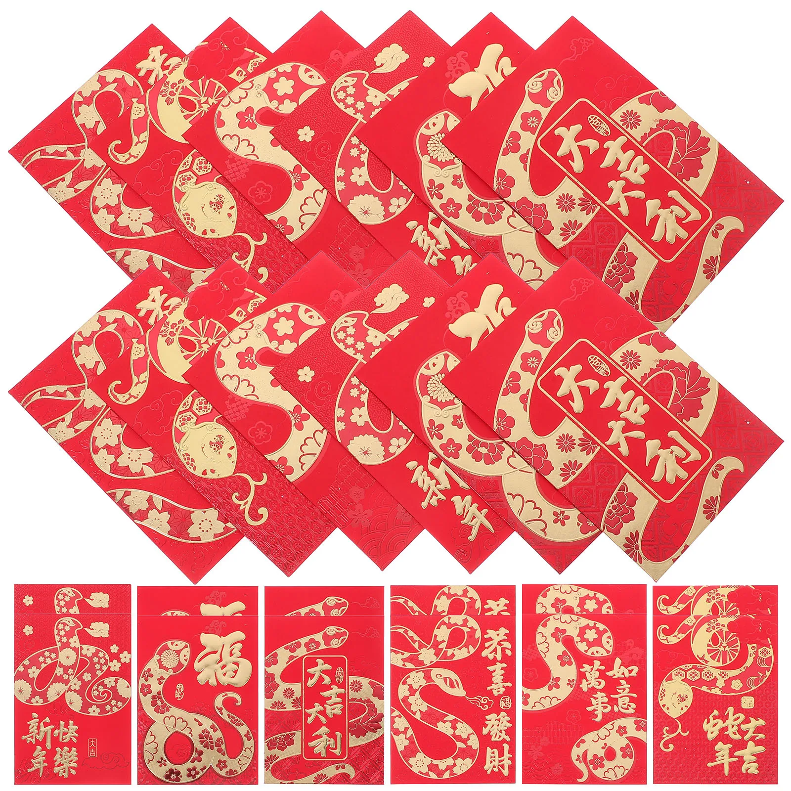 48 個の中国封筒 2025 年蛇年ラッキーマネーパケット結婚式誕生日現金封筒新年装飾用