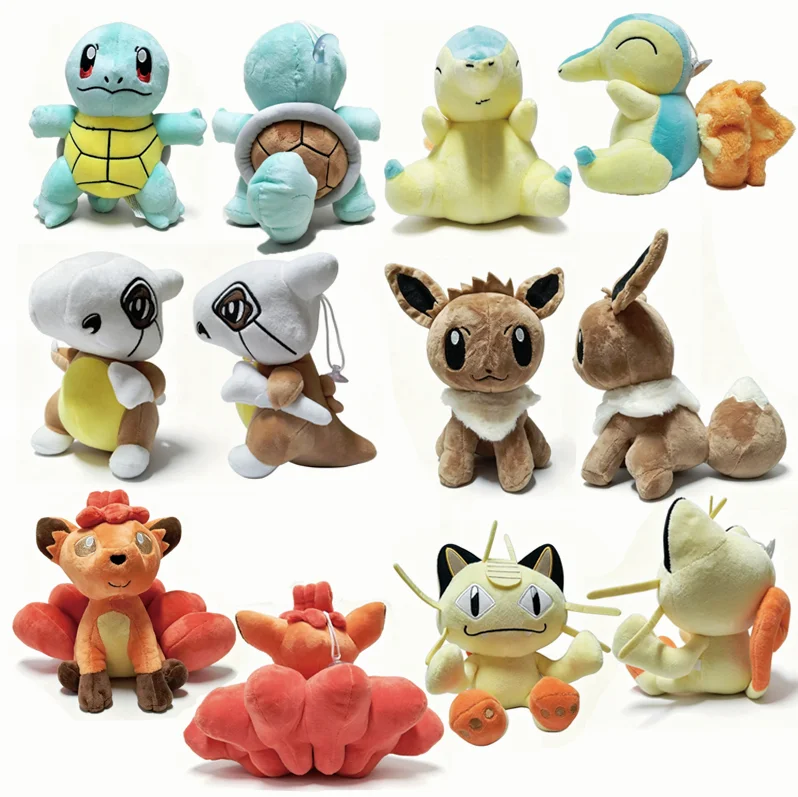 Peluche de Pokémon de 15-25cm, Pikachu, Gengar, Charmander, Squirtle, Bulbasaur, Eevee, Snorlax, muñeco de peluche, regalo de cumpleaños y Navidad para niños
