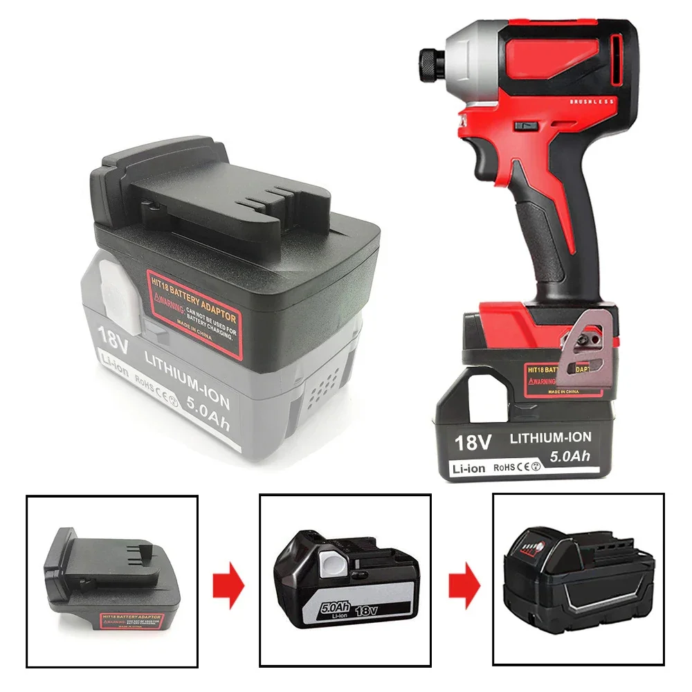 

For Hitachi/Hikoki 18V Li-Ion Battery Convert To Milwaukee 18V Li-Ion Batteries Battery Adapter Electrical Power Tool Accessorie