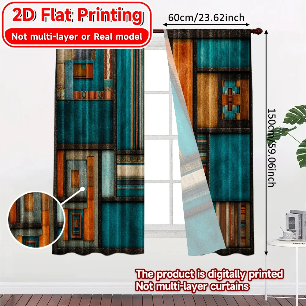 2D FLAT PRINTING 2pcs Curtains (Without Rod) Abstract Geometric Design Saint Patrick is Day Festival Minimalist Curtains
