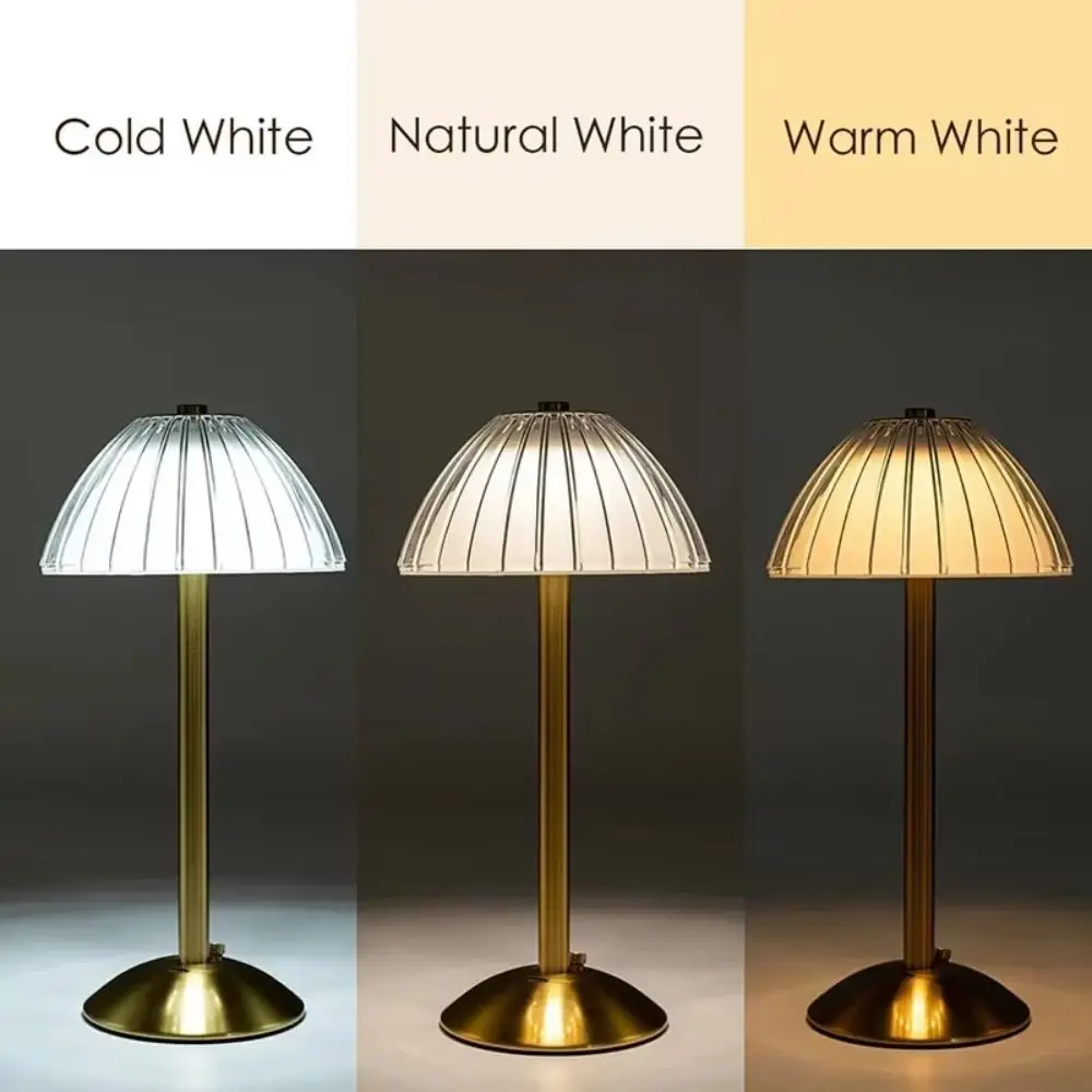 Fashion Nordic Crystal Table Lamp Rechargeable LED Night Light Touch Sensor Dimmable Bedside Lighting