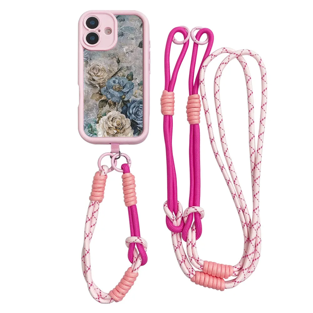 2025 colar cinta caso de telefone para redmi nota 14 13 12 11 10 9 8 7 pro plus 14s 13c 12c 14c 9c 10c floral crossbody cordão capa