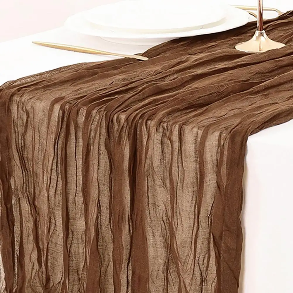 

Wedding Decoration Table Runner Bohemian Style Thanksgiving Party Table Runner Stain-proof Gauze Decoration for Prom Banquet