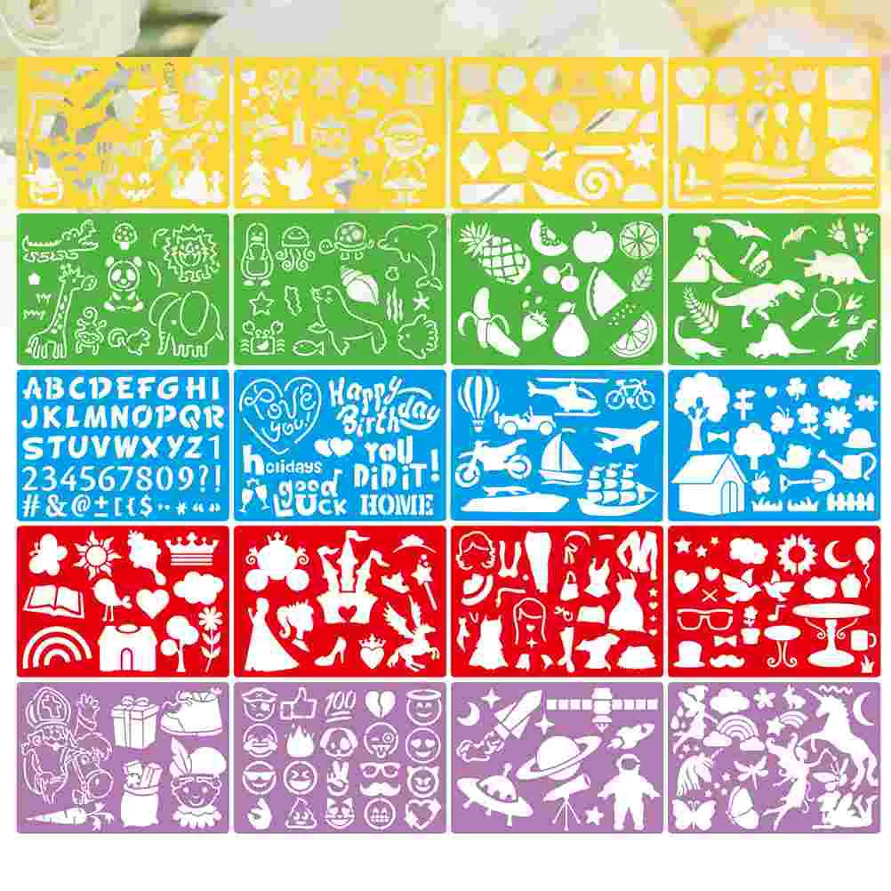 

20 Pcs Environmental Friendly Stencils Painting Templates for Halloween School Project Drawing Ballpoint Pen