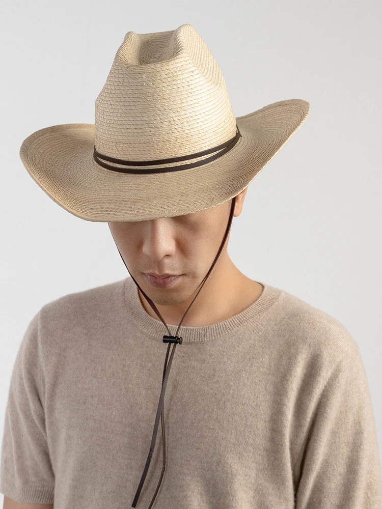

Faionable Handwoven St Hat Sunade Large Brim Cowboy Cap Outdoor Travel Cam Picnic Adjustable ex Summer Hat