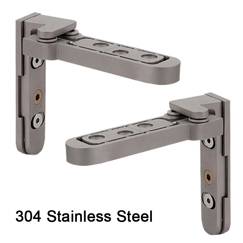 1Set 304 Stainless Steel Heavy Duty Door Pivot Hinges Invisible Hidden Adjustable Door Hinge Install Up and Down Loading 80KG