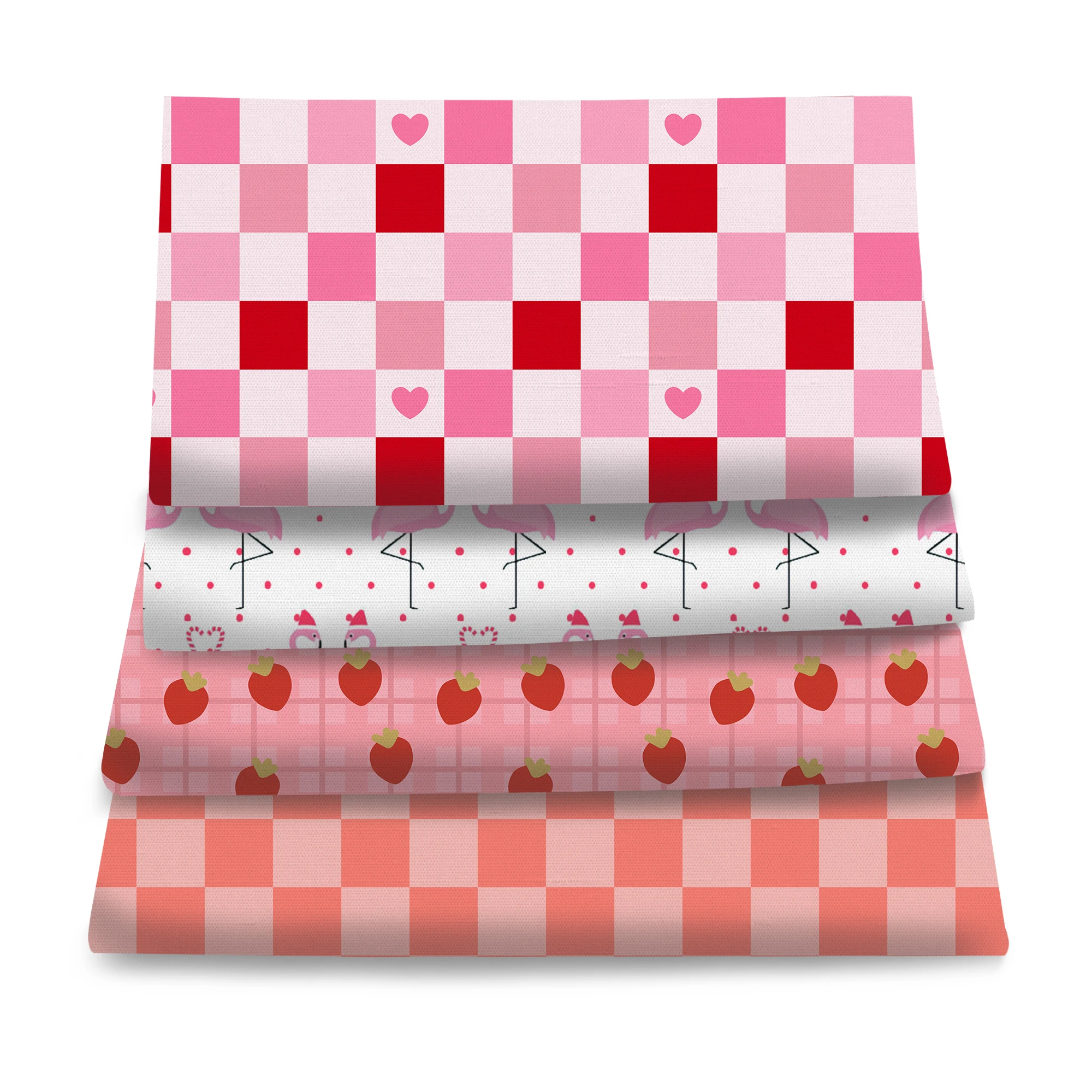 Pre-cut 4Pc/set 7.87x7.87inch(20x20cm) plaid series Precut Quilting Fabric Fat Quarter Fabric Bundle, Polyester Quilting Squares