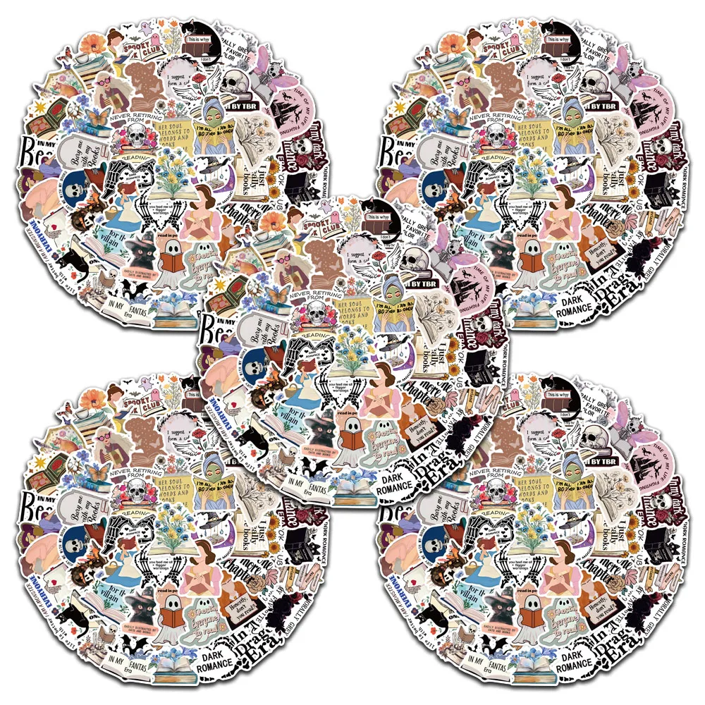 

5 sets Funny Cartoon Dark Romance Reading Book Aesthetic Bookish Sticker For Luggage Laptop Guitar Notebook Phone Vinyl Decals