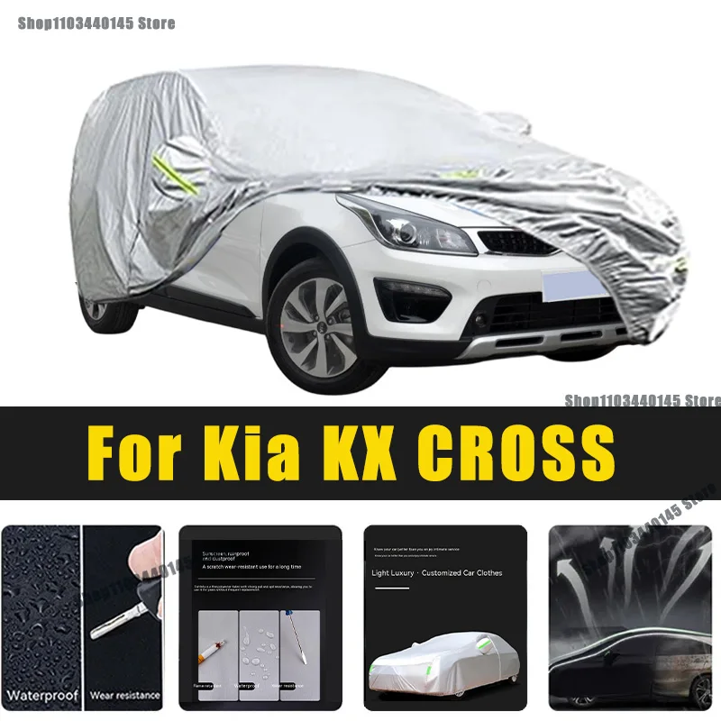 

Full Car Covers Outdoor Sun UV Protection Dust Rain Snow Oxford cover Protective For Kia KX CROSS Accessories car umbrella