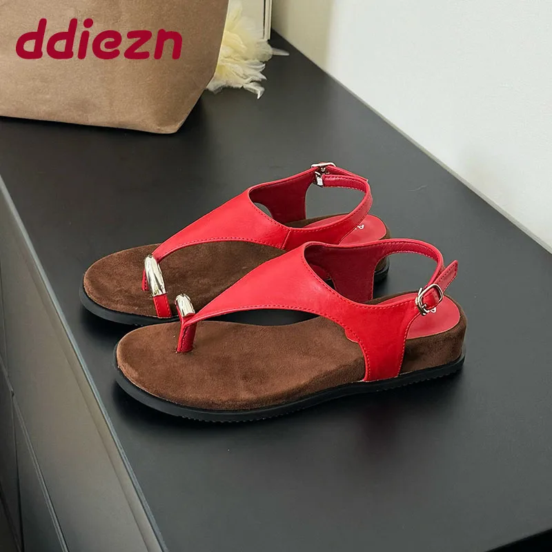 

Fashion Metal Wedges Sandals Heeled Shoes For Women Flip flops Spring Summer Female Buckle Strap Ladies Wedges Sandals Shoes