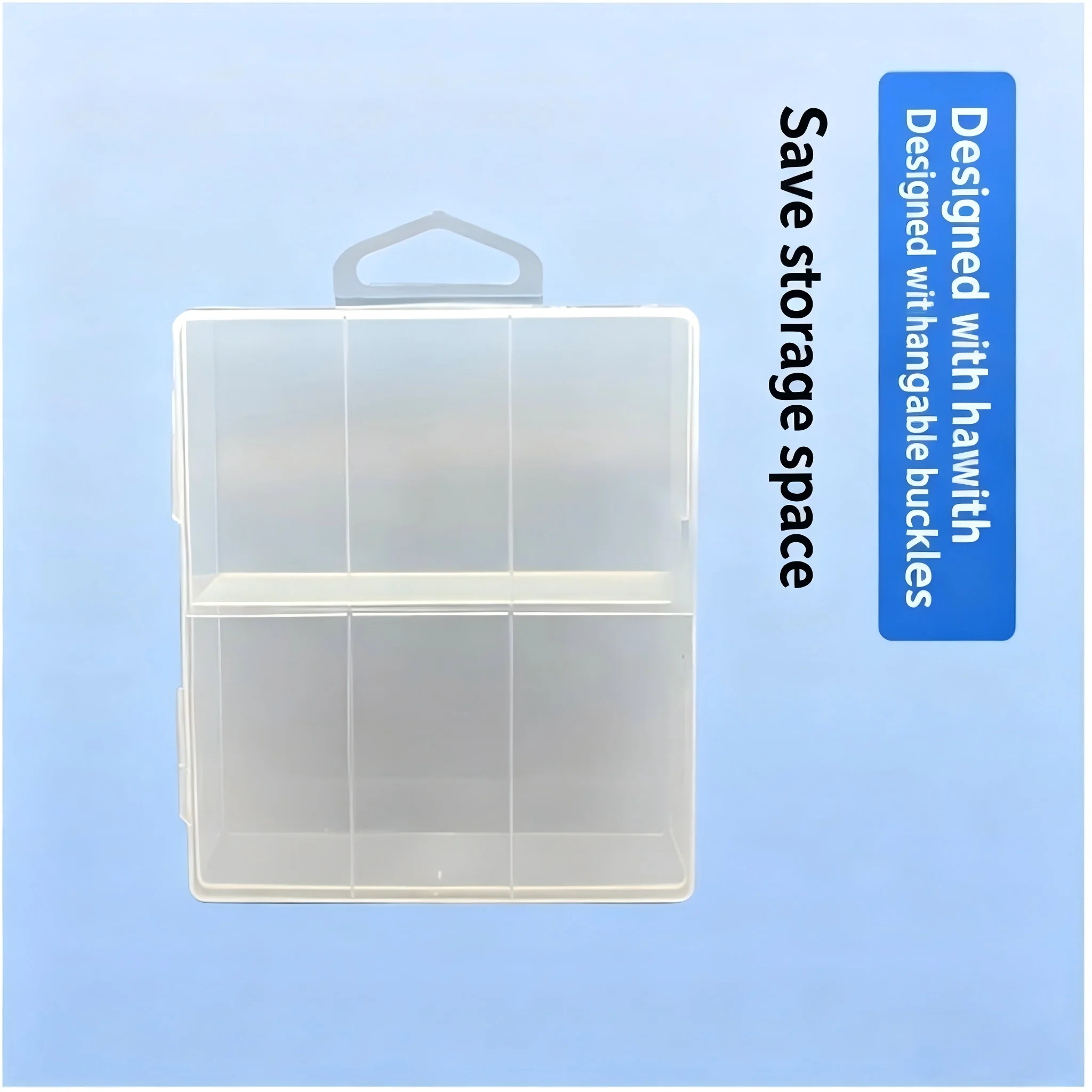 1pc Transparent Battery Storage Box For AA Batteries, Plastic Organizer With Hardware Accessories And Clear Divider With Cove