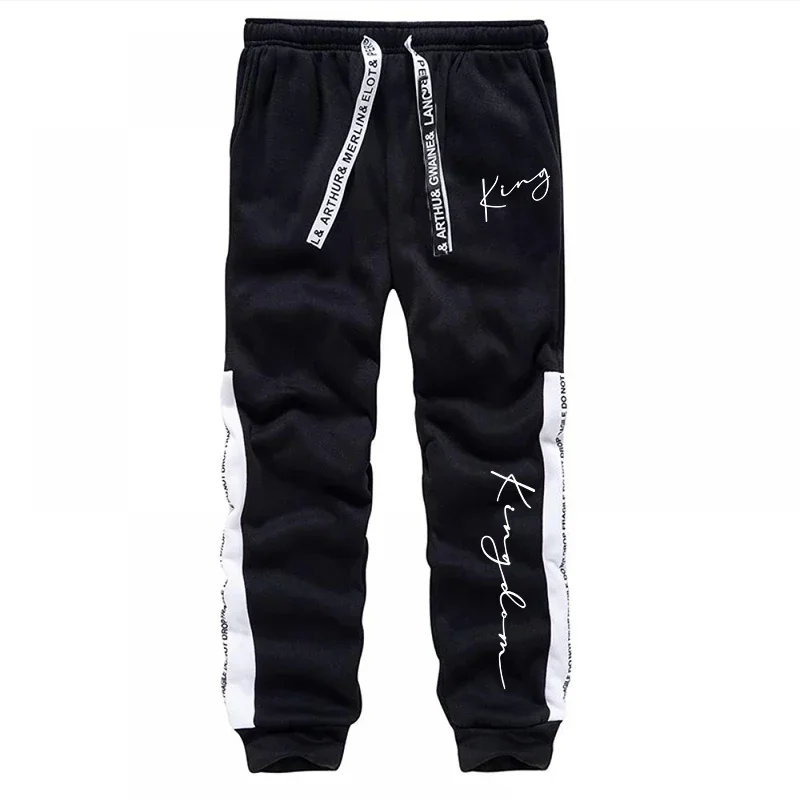Urban Casual Fashion Sportswear Male Home Outdoor Trendy Hoodie Outfits KING Letter Print Men's Set Hooded Sweatshirt Sweatpants view 6