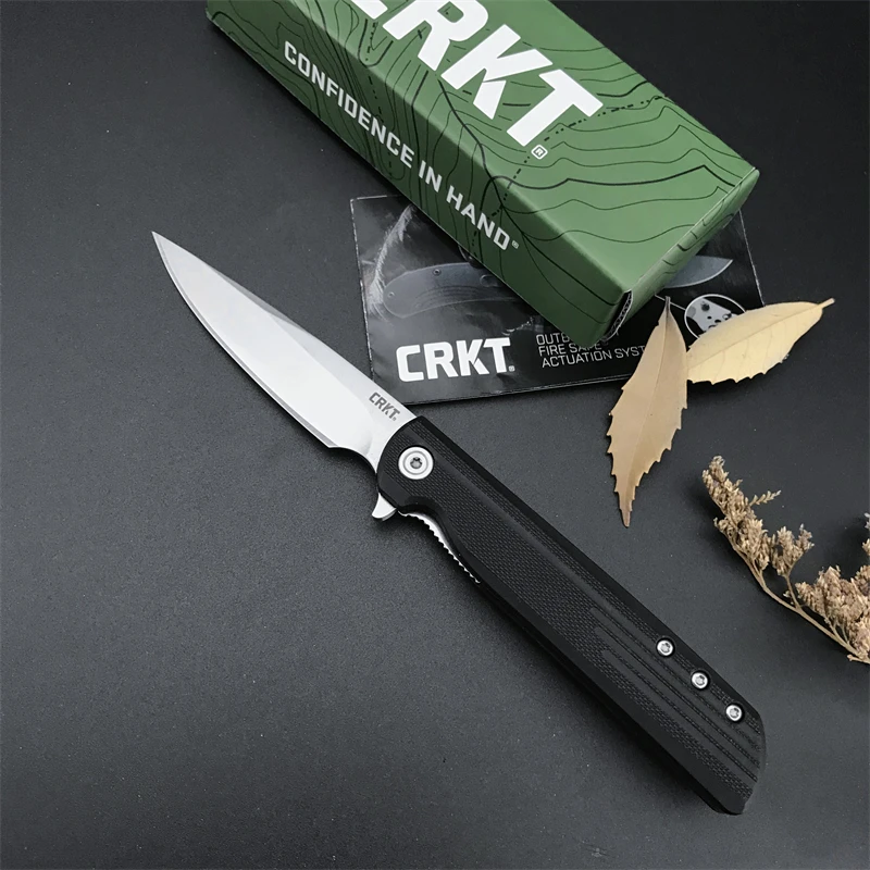 CR.KT3801 Outdoor Fishing Cutting Rescue Fruit Knife G10 Handle Rescue Survival Defense EDC Pocket Knife