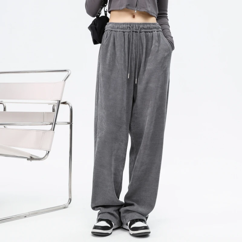 

Новинка 2023, модные и Универсальные высококачественные повседневные спортивные брюки в Корейском стиле, женские свободные трендовые прямые брюки на осень и зиму