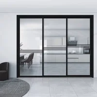 Latest Design Household Aluminum Frame Glass Door Interior Partition Glass Sliding Door Affordable Panoramic Glass Sliding Door 6