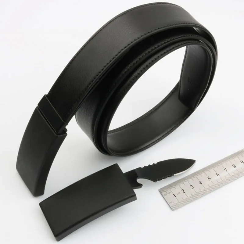 Men Genuine Leather Belt Multifunctional Outdoor Belt With Knife Waistbelt for Men