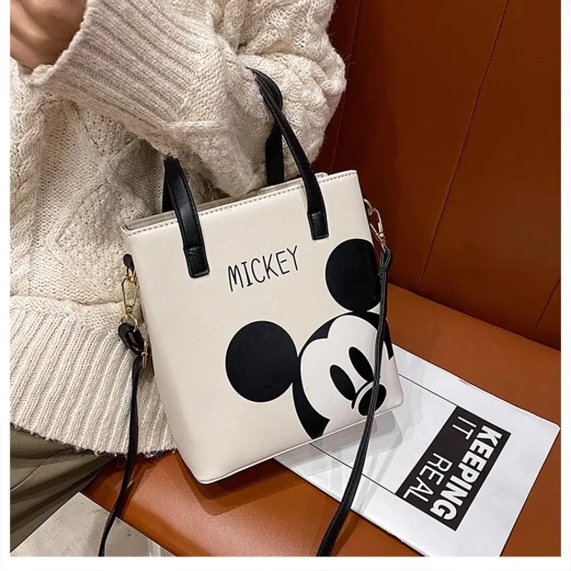 Disney Mickey Mouse กระเป๋าถือ Crossbody กระเป๋าการ์ตูนตัวเลข PU กระเป๋าสะพายกระเป๋าเป้สะพายหลัง Tote กระเป๋าผู้ใหญ่ผู้หญิงคริสต์มาสของขวัญ