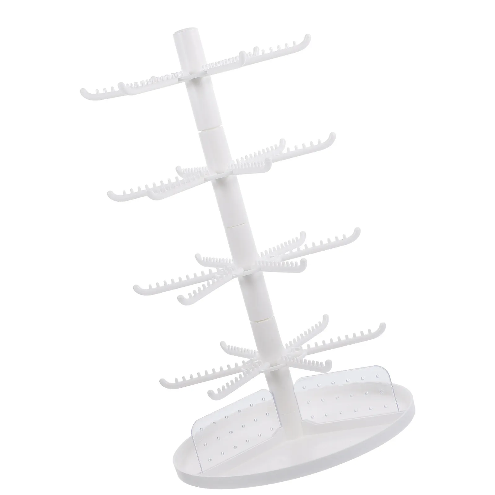 

4-Tier Jewelry Display Stand Desktop Earring Necklace Organizer Rack Sturdy Smooth Edges Delicate Jewelry Storage