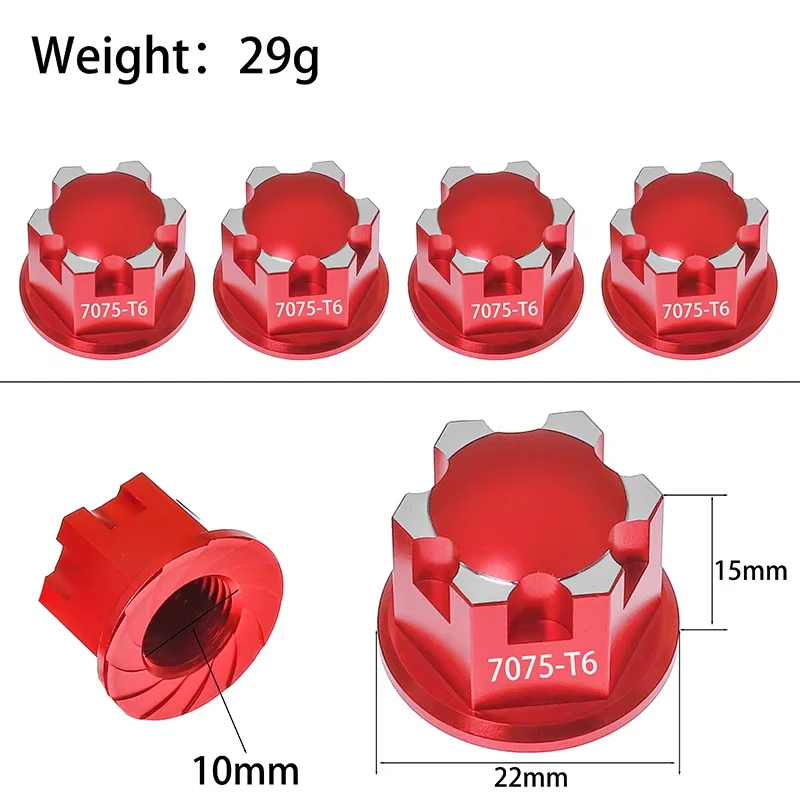 4PCS 17mm Heavy-Duty Metal Wheel Nuts for Traxxas X-MAXX XRT Sledge E-Revo - Upgrade Part 7758 Locking Tire Nuts