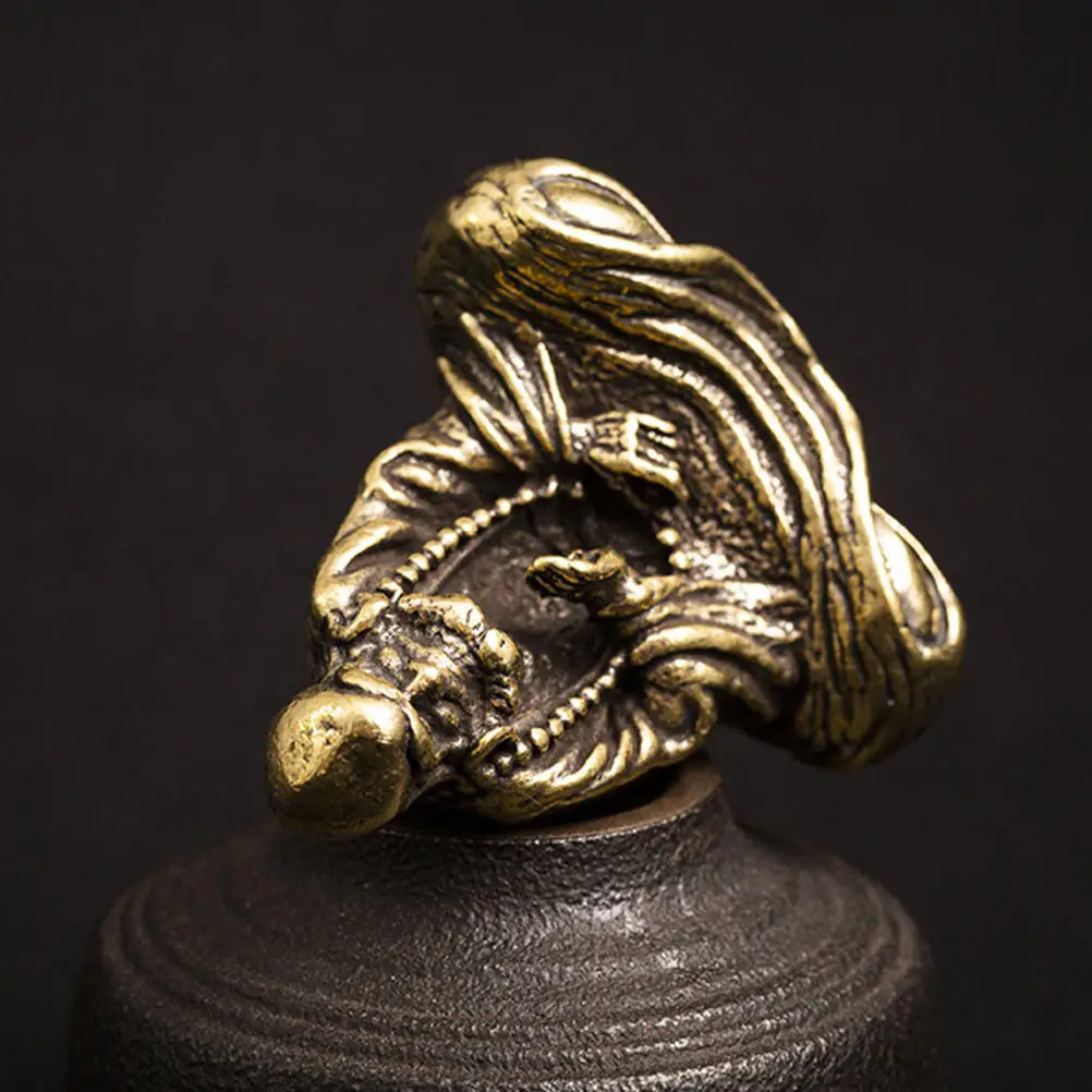 

1Pcs Bodhidharma Brass Craft Buddha Statue Desktop Decor Unique Home Ornament Auspicious Decorative Gift