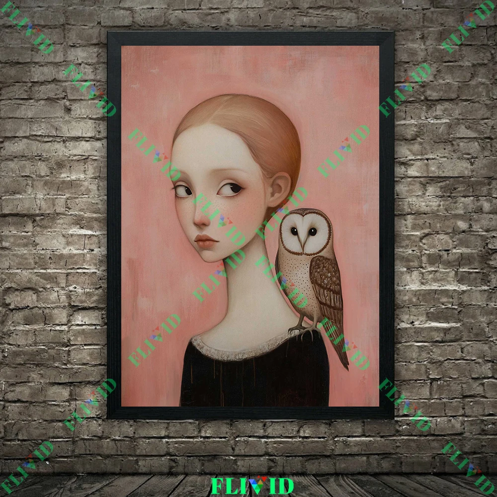 سيدة أنيقة مع القطة السوداء مجردة الرسم على لوحات القماش الجدارية ، امرأة أنيقة والقط صورة الحد الأدنى ملصق فني طباعة ديكور المنزل #5