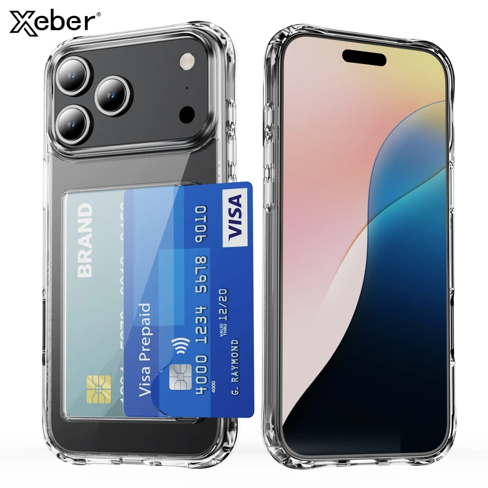 Luxuriöse transparente Handyhülle mit Kartenfächern für iPhone 17 16 15 14 Pro Max 13 12 11 XR X Plus – HD-Acryl-Klarhülle