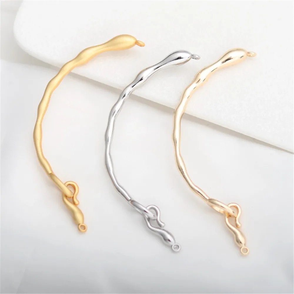 

18K Gold-wrapped Matte Gold, Glossy Tree Branches, Double-ring Link Rod, Elbow Bracelet Work in Progress DIY Jewelry Accessories