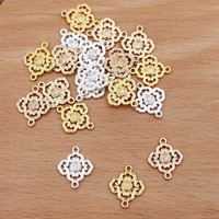 50pcs/lot Metal Filigree Flower Charms For DIY Jewelry Making Supply Bracelets Handmade Accessories Parts Material Wholesale 939