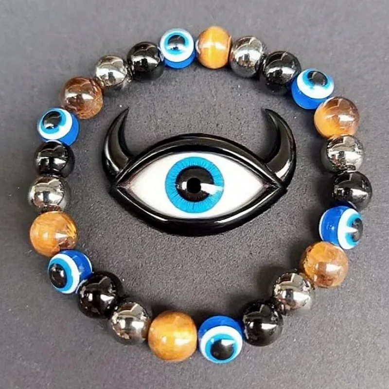 Cross-border Fashion Bracelet Black Gallstone Tiger Eye Brac