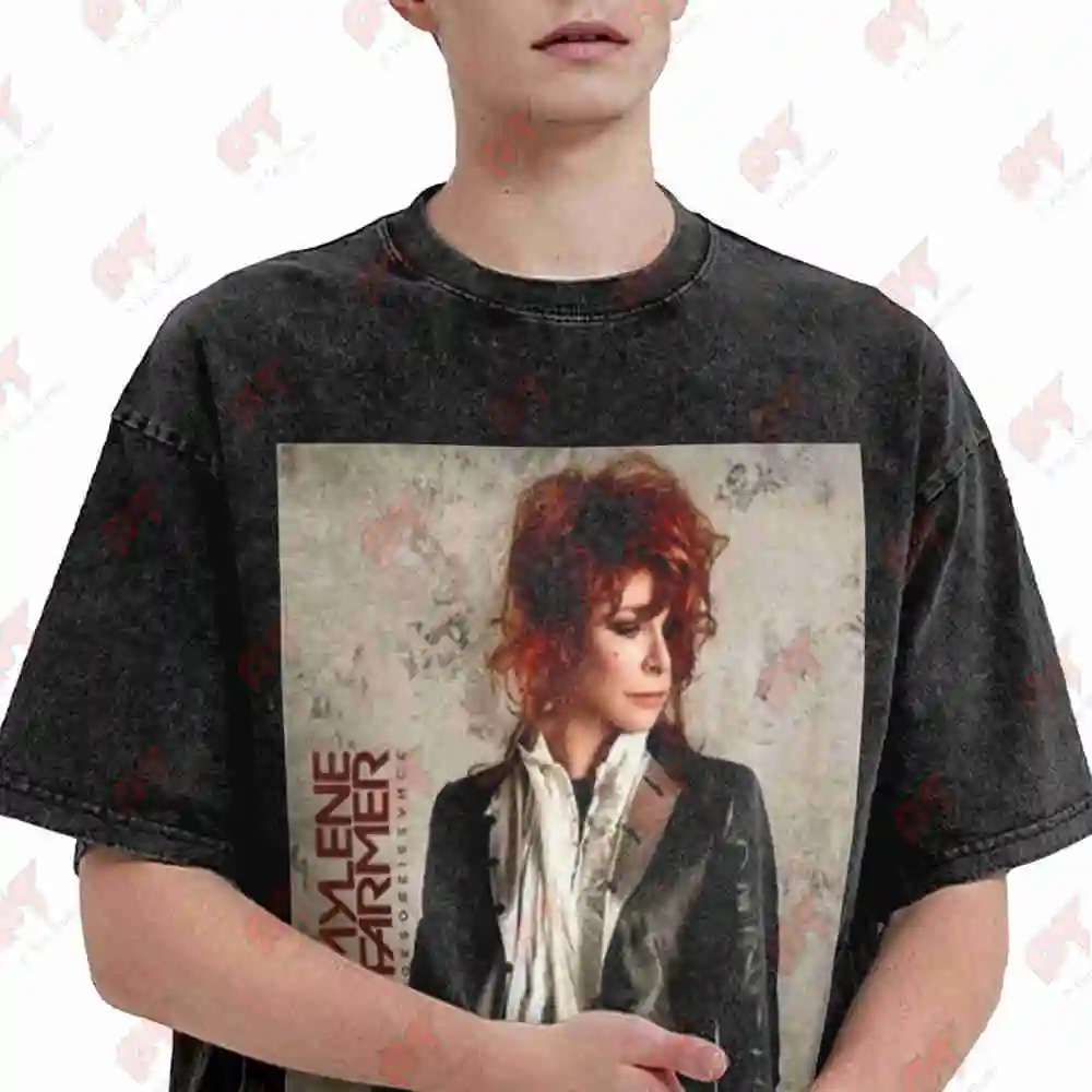 Disobedience Mylene Farmer Vintage Washed Tee Pure Cotton T-Shirt