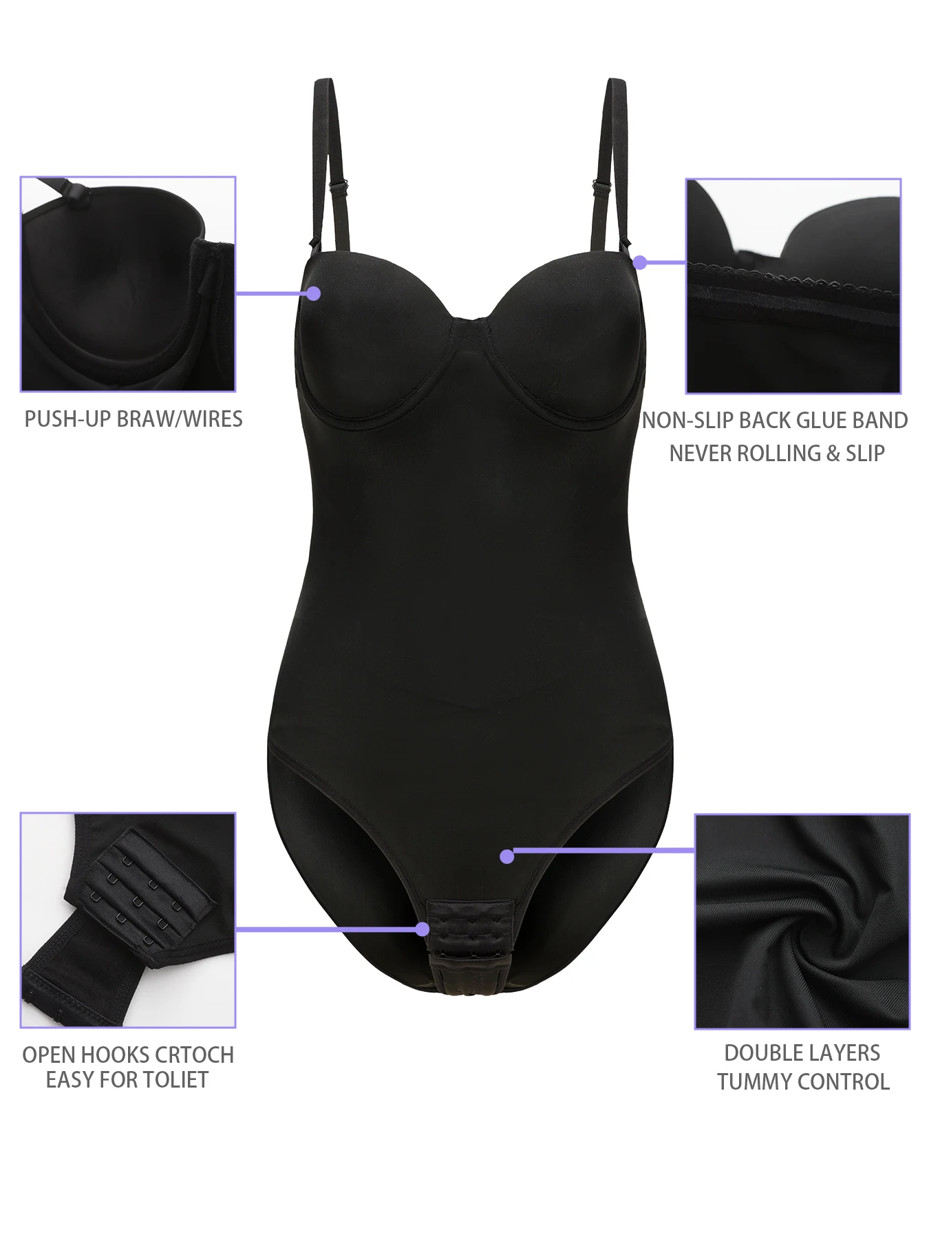 بدلة ضيقة للتحكم في تنحيف البطن ورفع الوركين وشد البطن. ملابس داخلية نسائية مع أدجو