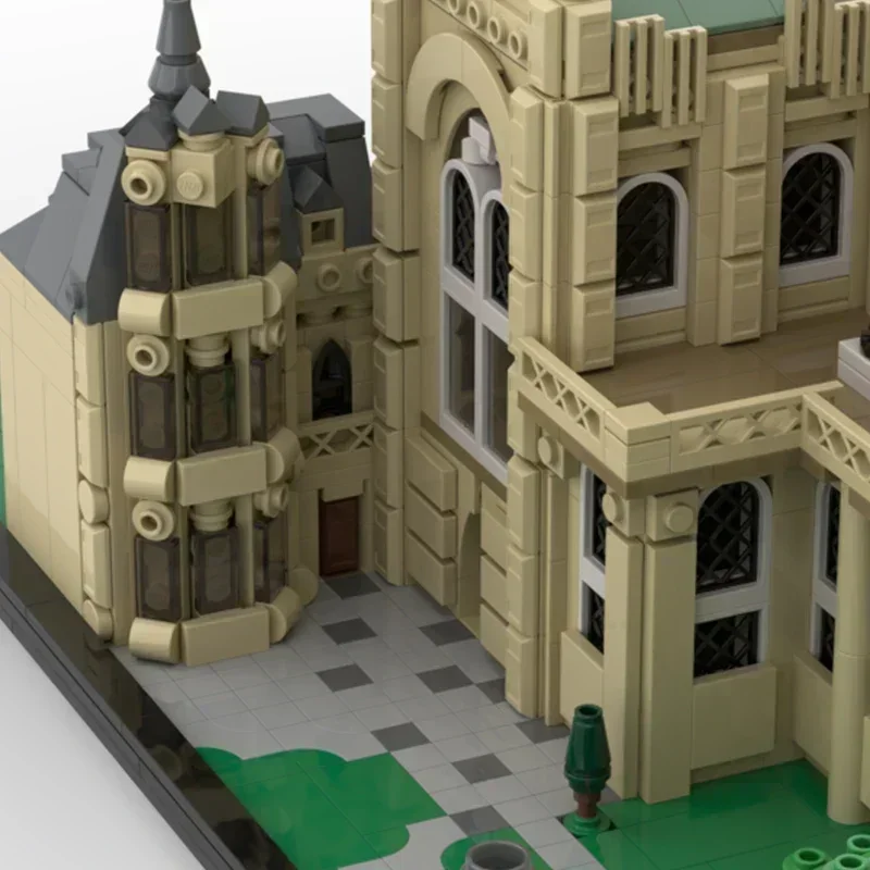 Modelo de vista de rua moc tijolo de construção a bela igreja de nova york tecnologia modular presente feriado montar crianças brinquedo terno