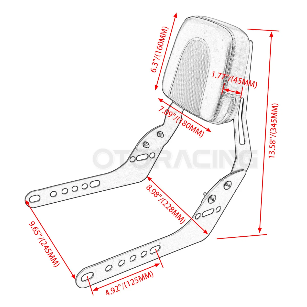 Motorcycle Rear Passenger Backrest Sissy Bar For Honda CL500 CL250 CL300 SCL500 CL 500 250 300 2023-2024