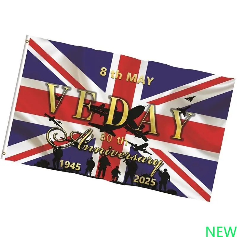 

VE Day 80th Anniversary Large Flag 5ftx3ft for Educational Institutions Public