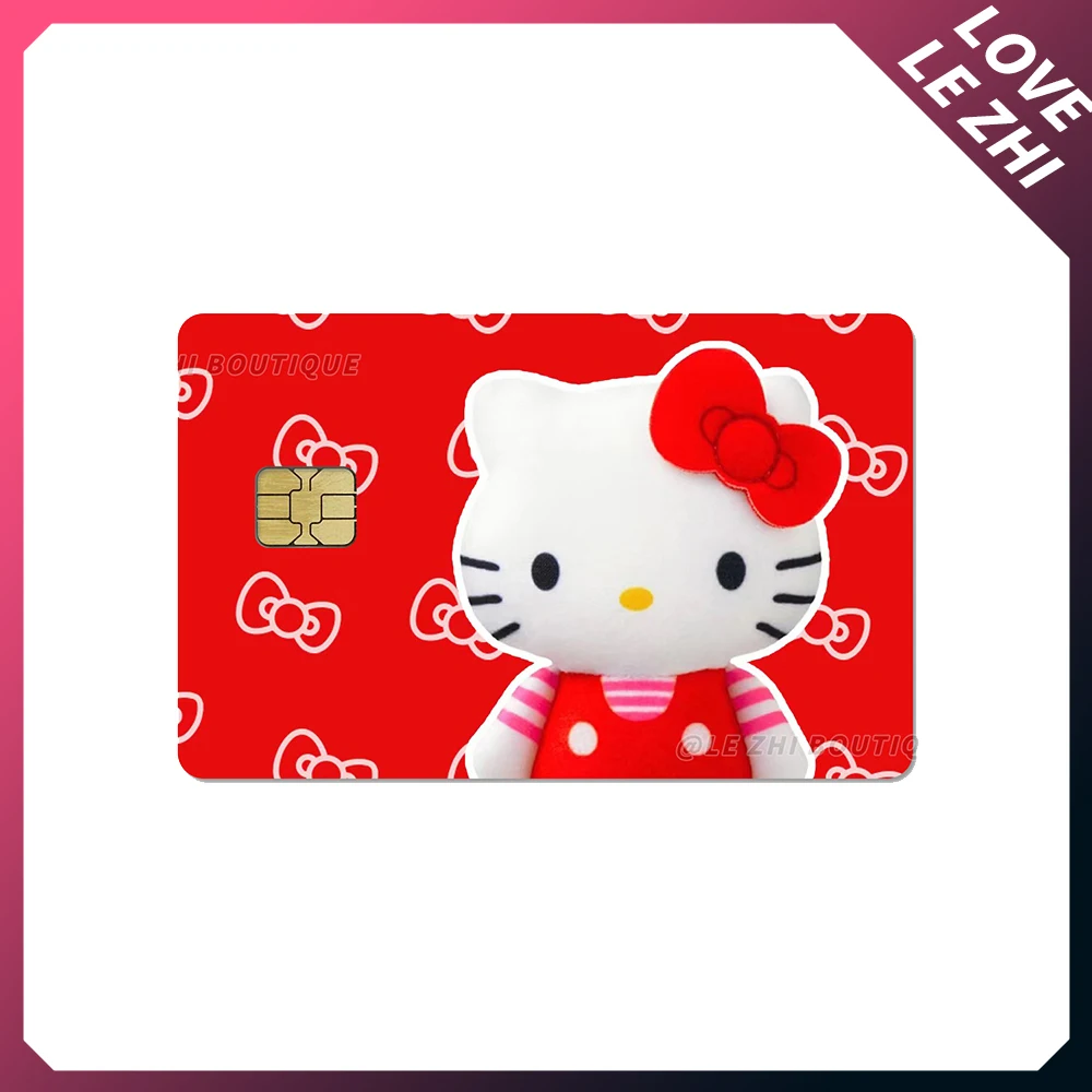 Cartoon Kawaii Hello Kitty Credit Card Skin Party Stickers for Visa Bank Card Bus Metro Access Card Pvc Waterproof Decal Gift