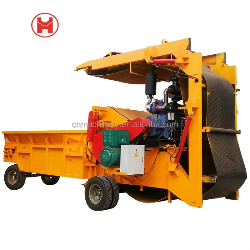 Low price Wood chipper chip sawdust crushing Horizontal wood Grinder tree Branch wood Crusher shredder Machine