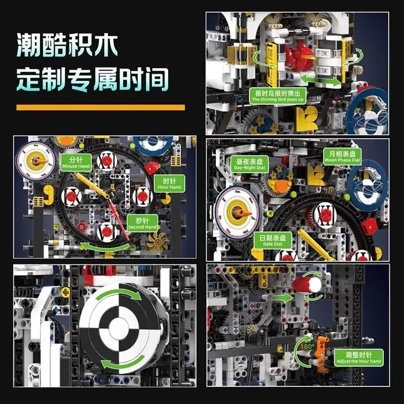 Mould King 10159 juguetes técnicos, reloj Cyberpunk motorizado, bloques de construcción, juego de ladrillos creativos, montaje, regalo de Navidad para niños